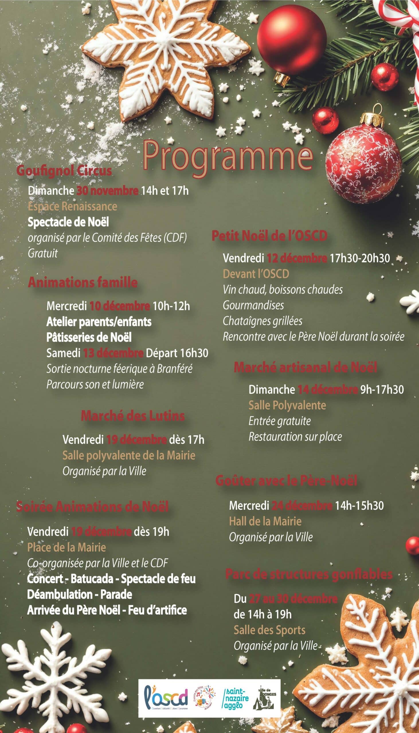 Programme des Animations de Noël