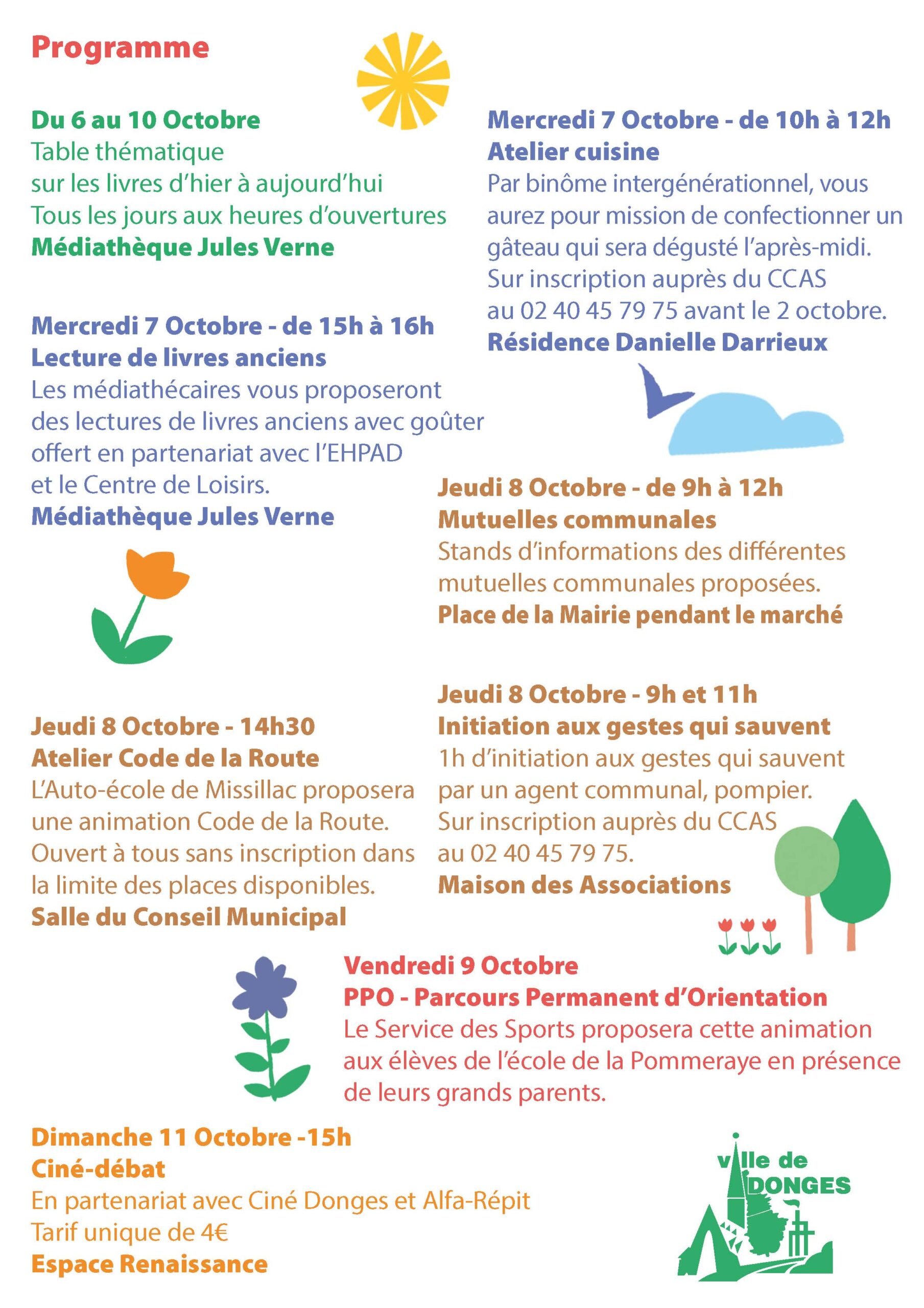 Programme Semaine Bleue 2026